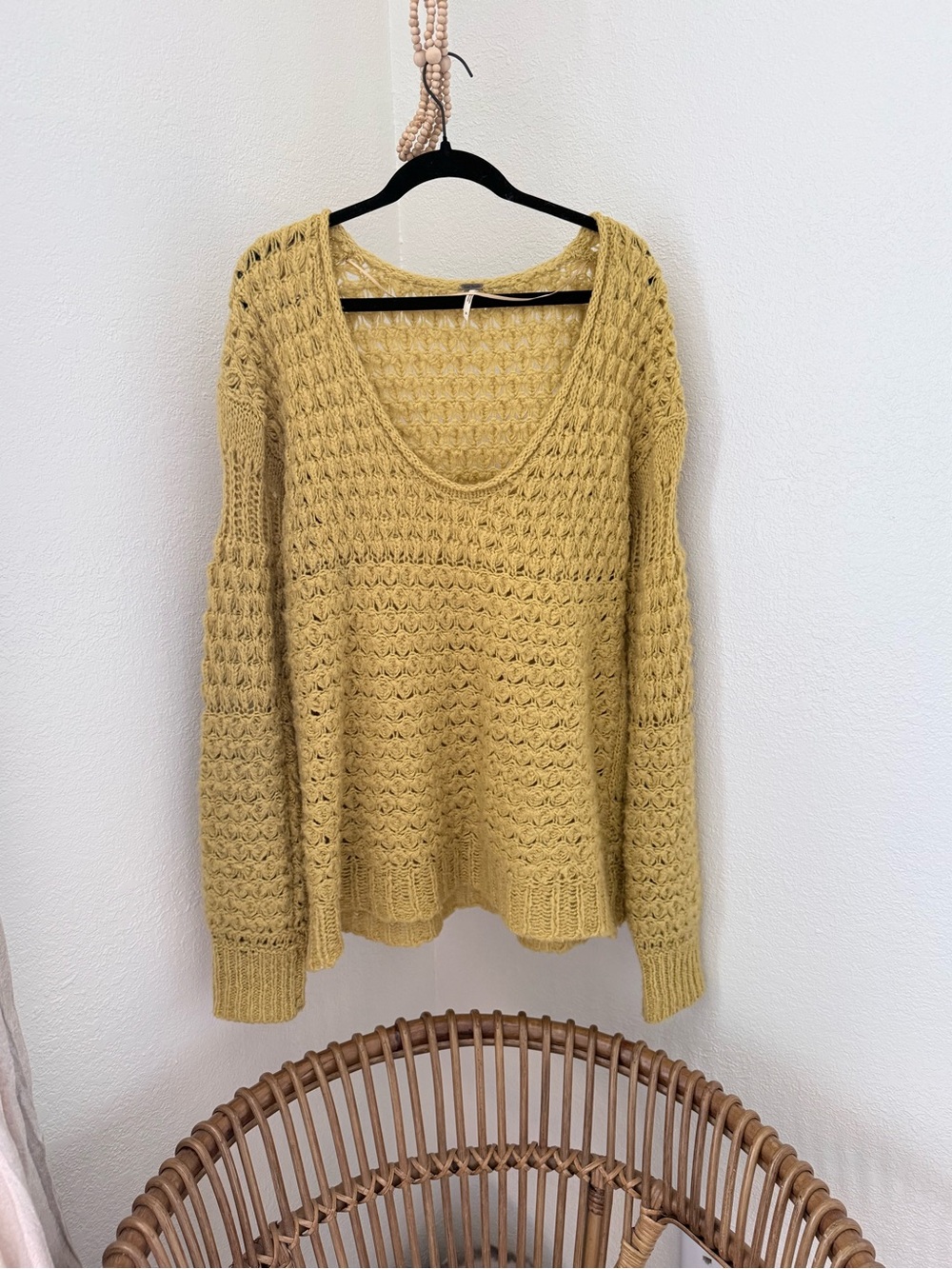 Free People Crashing Waves Open Knit Pullover Sweater